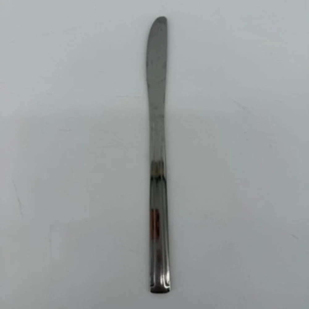 Delco 33 Stainless Steel Dinner Knife Double Line Border Pattern 8.25 Inch